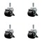Service Caster Low Profile Polyolefin 2'' Wheel 1/2'' Threaded Stem Caster with Brake Set, 4PK SCC-TS04S211316-POS-SLB-121315-4 - alternate 1
